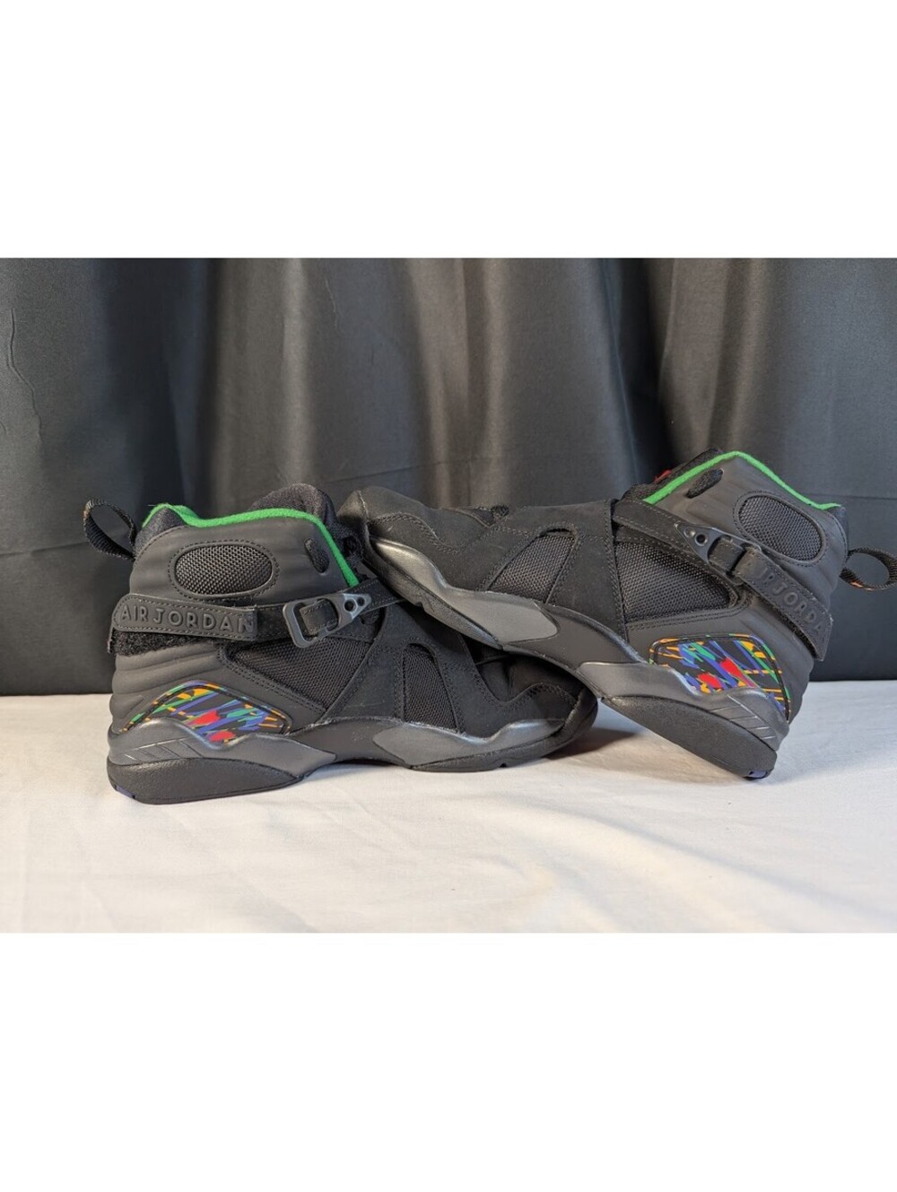 Air Jordan 8 Retro Tinker Air Raid Black Green Yellow 305381-004 Size 6.5 No Box